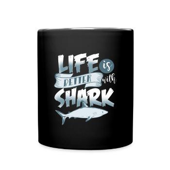 requin - Mug uni - noir - Devant