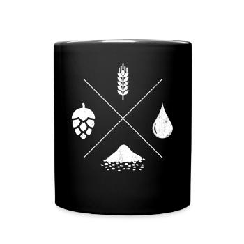 Beer brewer importing beer love retro design - Full Colour Mug - black - Front