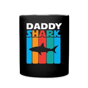 Daddy Shark - Tasse einfarbig - Schwarz - Vorne