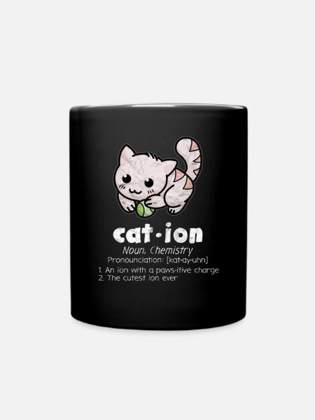 Chemie Chemikerin Ion Katze Lustig - Tasse einfarbig - Schwarz