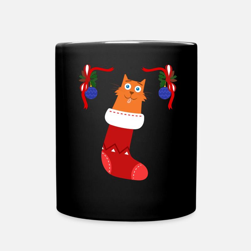 Cat Xmas Gift Xmas Babe Stocking - Full Colour Mug - black