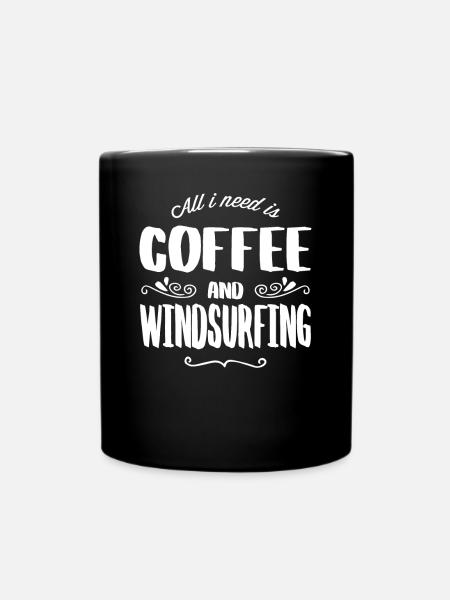 Windsurfing & Coffee - Tasse einfarbig - Schwarz