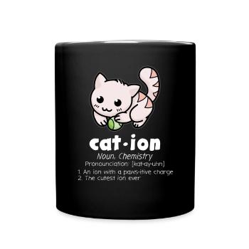Funny Chemistry Cat Pun Science - Full Colour Mug - black - Front