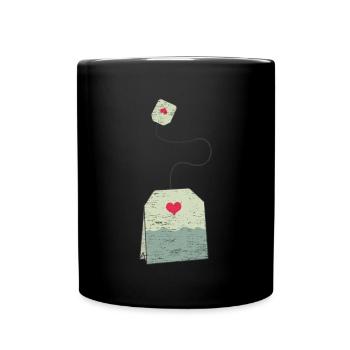 Teebeutel Geschenk Baby Schwanger Mama - Tasse einfarbig - Schwarz - Vorne