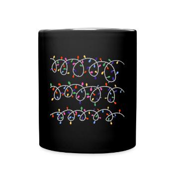 Weihnachten Lichterkette T-Shirt Geschenk - Tasse einfarbig - Schwarz - Vorne