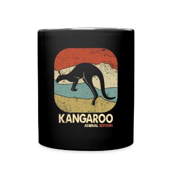 Kangourou - Mug uni - noir - Devant