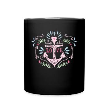 L'amour est mon ancre - Mug uni - noir - Devant