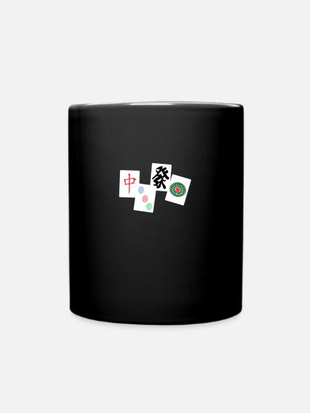 Mahjong Chinesische Spiele Mahjongg Taktisch - Tasse einfarbig - Schwarz