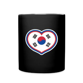 Korea South Korean Heart gift Christmas kids trave - Tasse einfarbig - Schwarz - Vorne