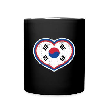 Korea South Korean Heart gift Christmas kids trave - Tasse einfarbig - Schwarz - Vorne