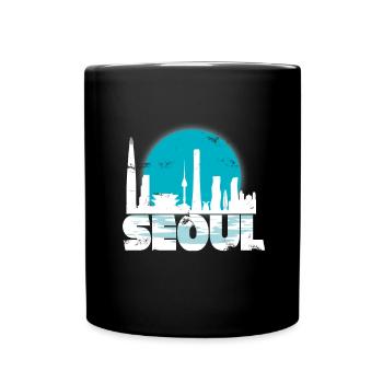 Seoul South Korea Gift Christmas Sun Skyline - Full Colour Mug - black - Front