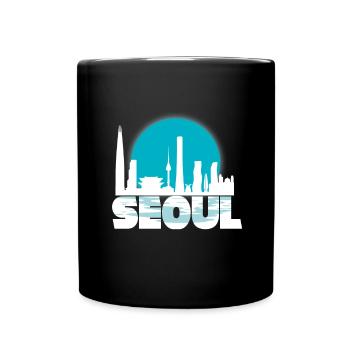 Seoul South Korea Gift Christmas Sun Skyline - Full Colour Mug - black - Front