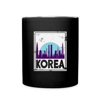 Corée du Nord Corée du Sud Asie cadeau Corée - Mug uni - noir - Devant