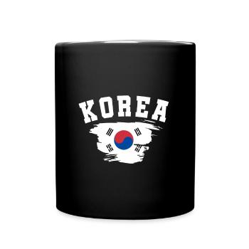 Corée du Nord Corée du Sud cadeau drapeau Asie - Mug uni - noir - Devant