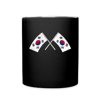 Nordkorea Südkorea Asien Fahne Korea - Tasse einfarbig - Schwarz - Vorne