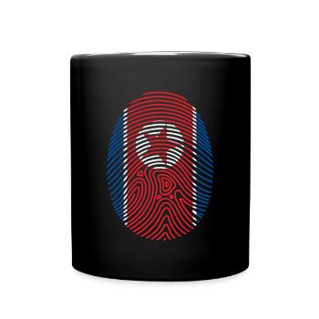 Fingerprint North Korea Gift Christmas Flag - Tasse einfarbig - Schwarz - Vorne