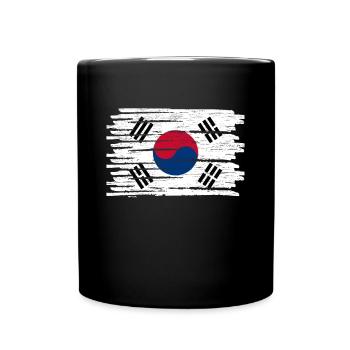 Corée du Nord Corée du Sud Asie cadeau flag - Mug uni - noir - Devant