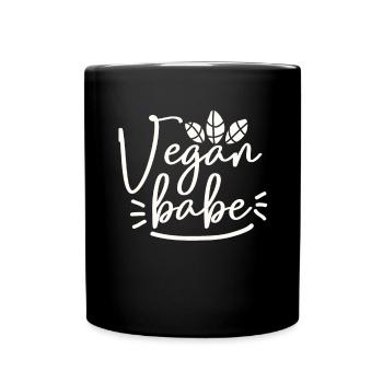 Vegan Babe cool végétarien santé relax - Mug uni - noir - Devant
