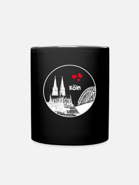 Kölner Dom - Tasse einfarbig - Schwarz