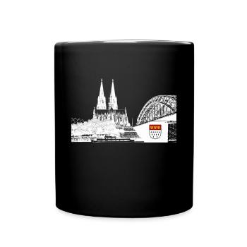Kölner Dom - Tasse einfarbig - Schwarz - Vorne
