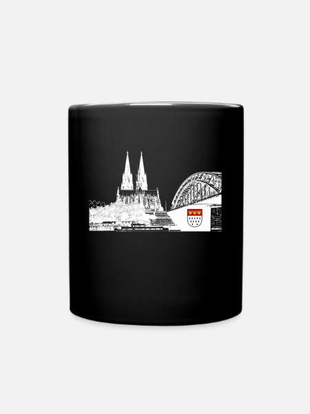 Kölner Dom - Tasse einfarbig - Schwarz