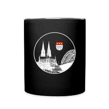 Kölner Dom - Tasse einfarbig - Schwarz - Vorne