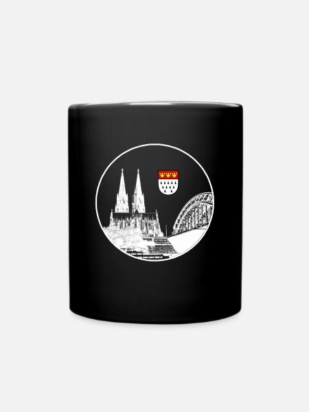 Kölner Dom - Tasse einfarbig - Schwarz