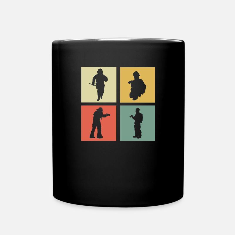 Feuerwehr - Tasse einfarbig - Schwarz