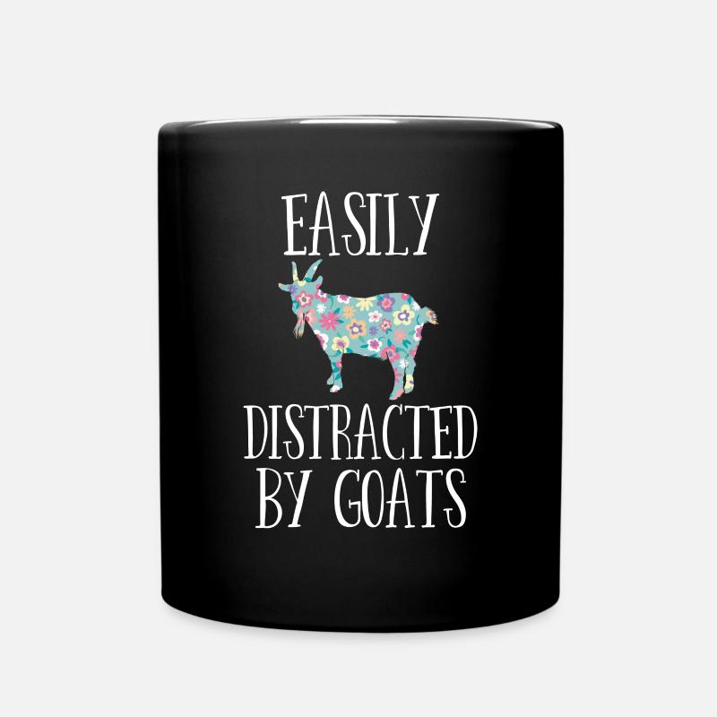 Easily Distracted By Goats - Full Colour Mug - black
