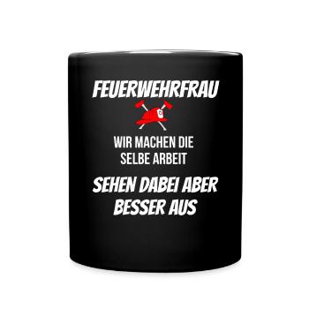 FEUERWEHRFRAU - Tasse einfarbig - Schwarz - Vorne
