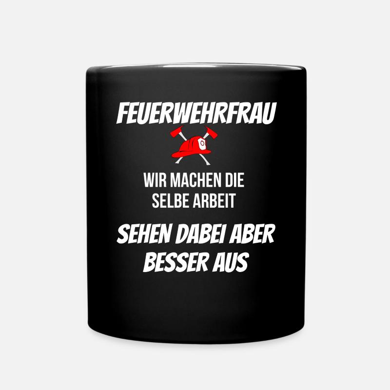 FEUERWEHRFRAU - Tasse einfarbig - Schwarz
