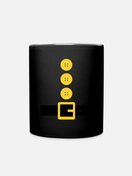 Zwerg Gnom Wichtel Kostüm Knöpfe Gürtel Geschenk - Tasse einfarbig - Schwarz