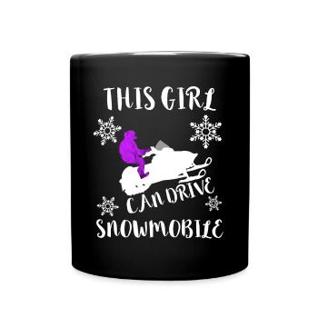 Snow bike Snowmobile snowmobile snowmobile ski slope - Full Colour Mug - black - Front