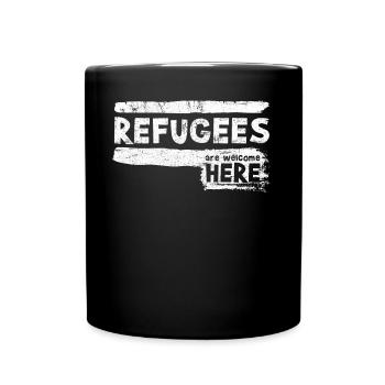 Refugee Welcome Immigrant Charity - Full Colour Mug - black - Front