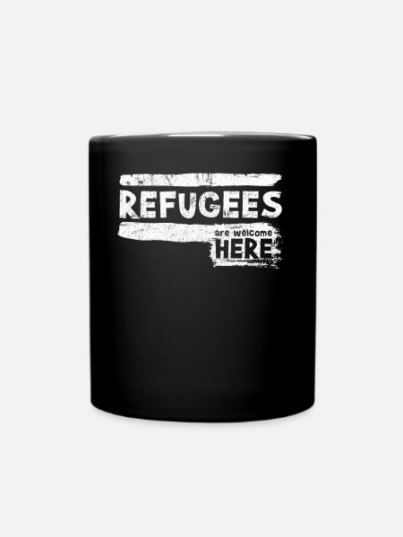 Flüchtling Wilkommen Immigrant Nächstenliebe - Tasse einfarbig - Schwarz