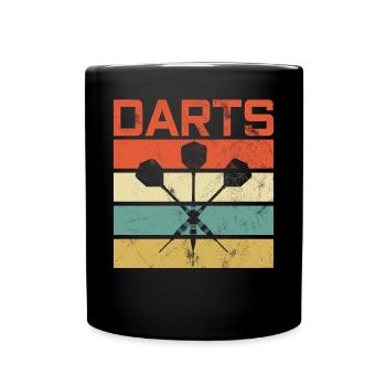 Retro darter darts - Full Colour Mug - black - Front
