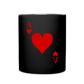 Kartenspiel Karte Herz Ass Glücksspiel Geschenk - Tasse einfarbig - Schwarz - Vorne