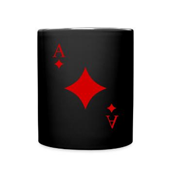 Card Game Card Check Ace Gambling Gift - Full Colour Mug - black - Front