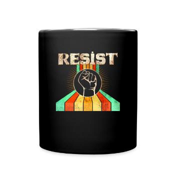 Resistance Femism Vintage Retro Fist Gifts - Full Colour Mug - black - Front