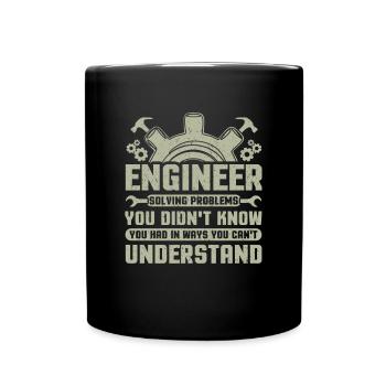 Engineer Problem Solver Engineering Career - Full Colour Mug - black - Front