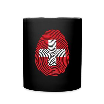Schweiz Fingerabdruck Schweizer Geschenk - Tasse einfarbig - Schwarz - Vorne