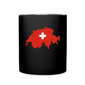 Drapeau suisse des montagnes de fromage - Mug uni - noir - Devant