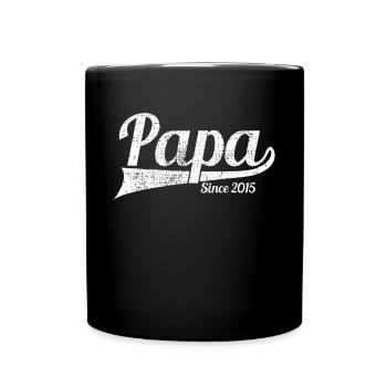 Papa Depuis 2015 - Mug uni - noir - Devant