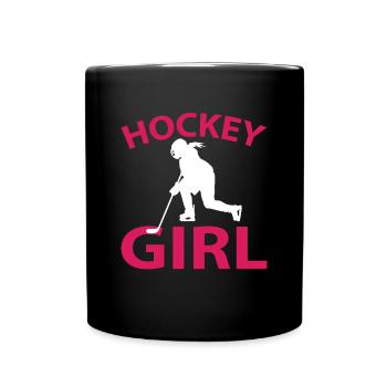 Hockey girl girl rondelle de hockey sur glace - Mug uni - noir - Devant