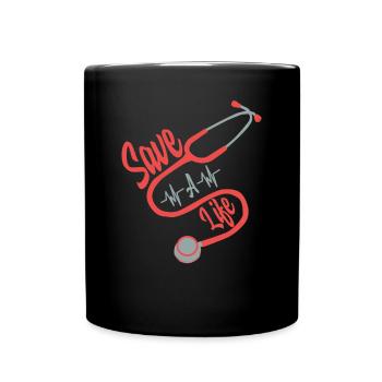 Nurse Stethoscope Gift - Full Colour Mug - black - Front