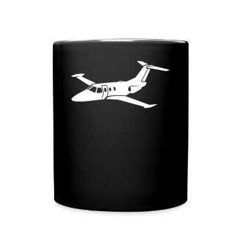 Pilatus PC 12 Fluggerät-Geschenk - Tasse einfarbig - Schwarz - Vorne