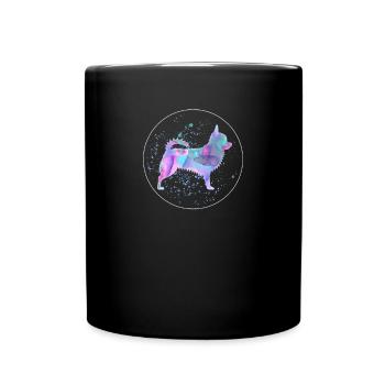 Chihuahua Dog Aquarelle Artwork - Mug uni - noir - Devant