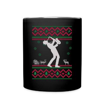 Ugly Rock Christmas Saxophone Jazz Musique Cadeau - Mug uni - noir - Devant