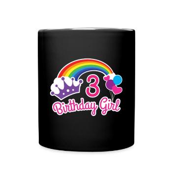 Chemise 3ème anniversaire Rainbow Princess pour fille - Mug uni - noir - Devant