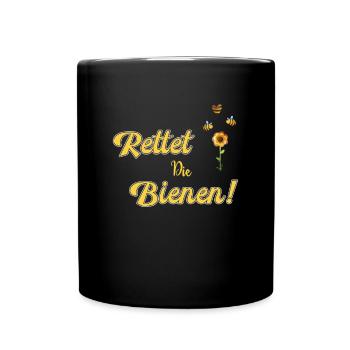 Rettet die Bienen Tierliebe Imker Honig Geschenk - Tasse einfarbig - Schwarz - Vorne